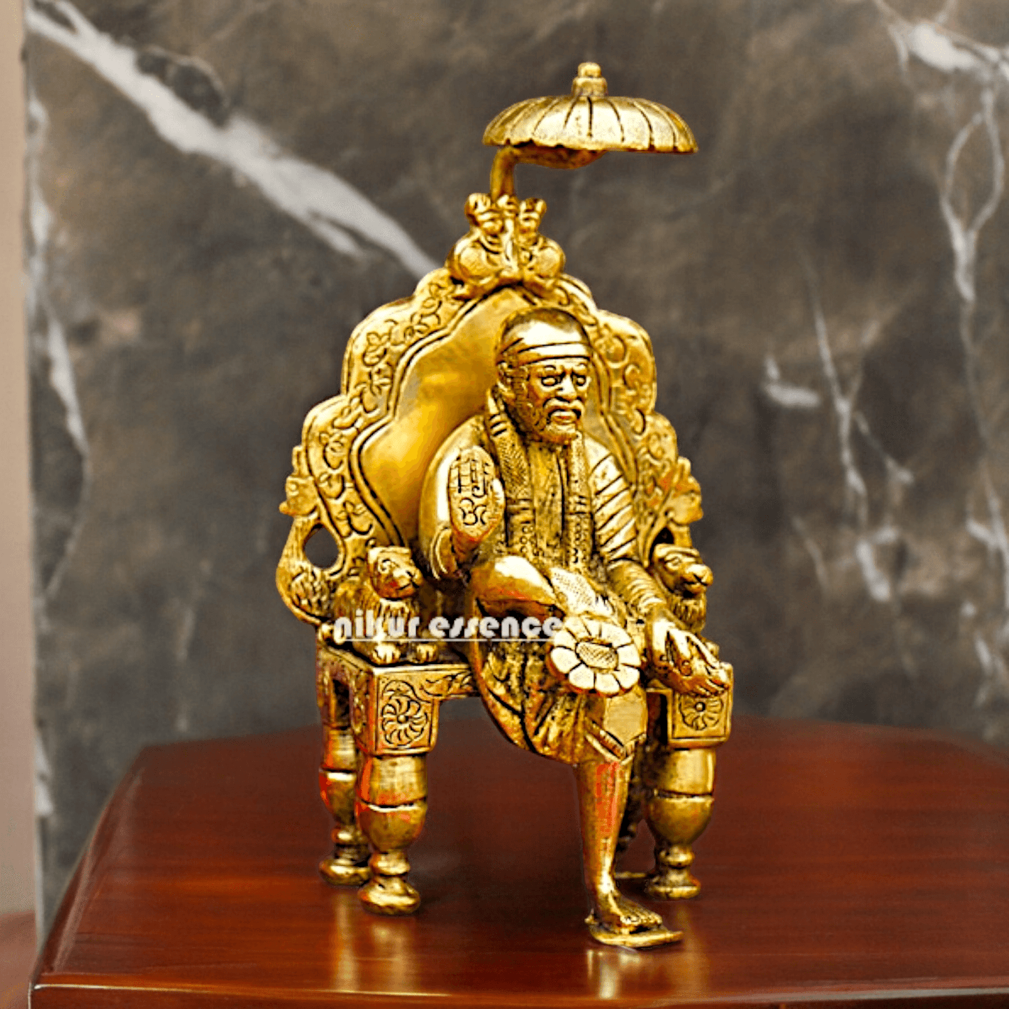 Buy 15 cm Brass Sai Baba Idol – Exquisite Handcrafted Spiritual Figurine for Devotional Worship, Home Altar, and Inspirational Decor Idols Nikuressence