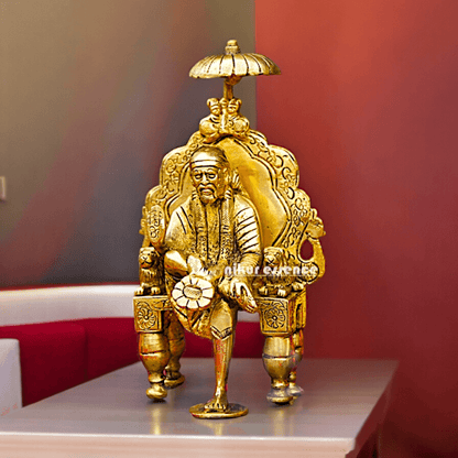 Buy 15 cm Brass Sai Baba Idol – Exquisite Handcrafted Spiritual Figurine for Devotional Worship, Home Altar, and Inspirational Decor Idols Nikuressence