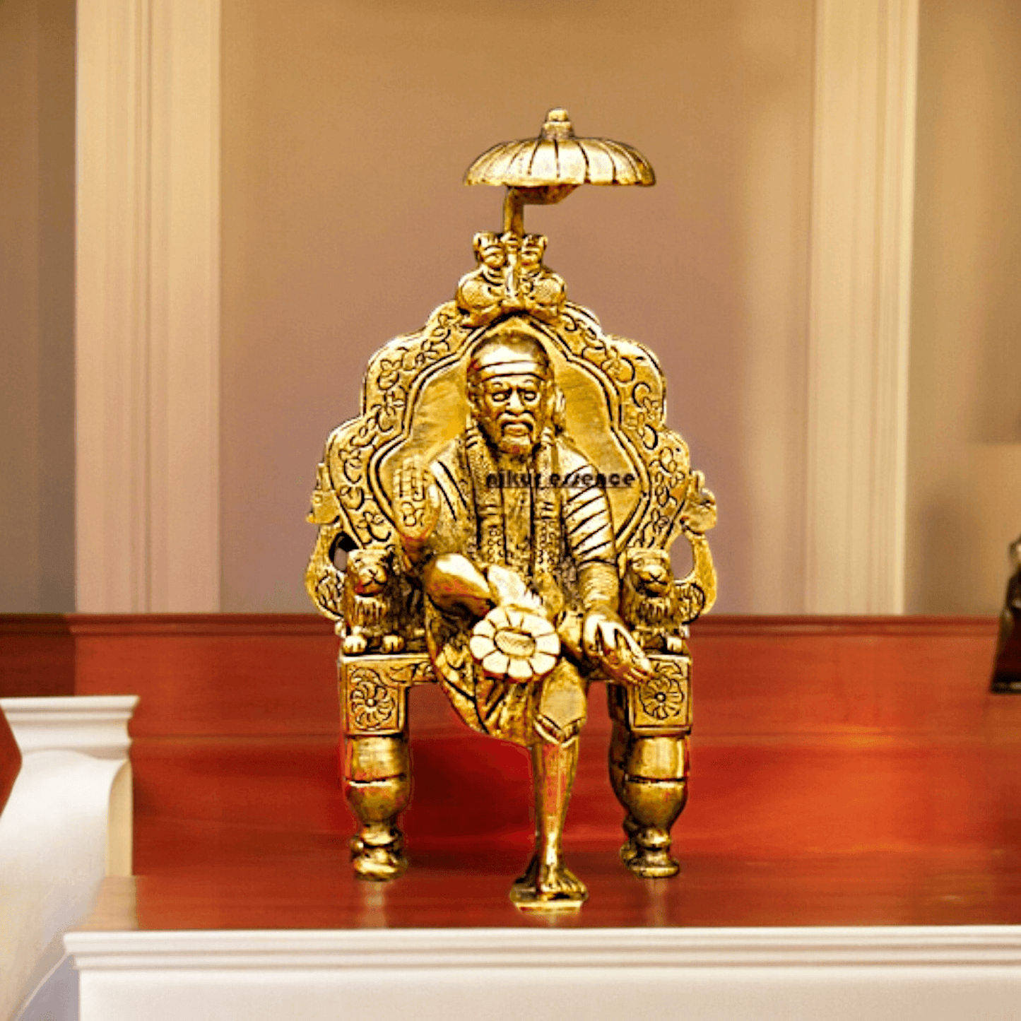 Buy 15 cm Brass Sai Baba Idol – Exquisite Handcrafted Spiritual Figurine for Devotional Worship, Home Altar, and Inspirational Decor Idols Nikuressence