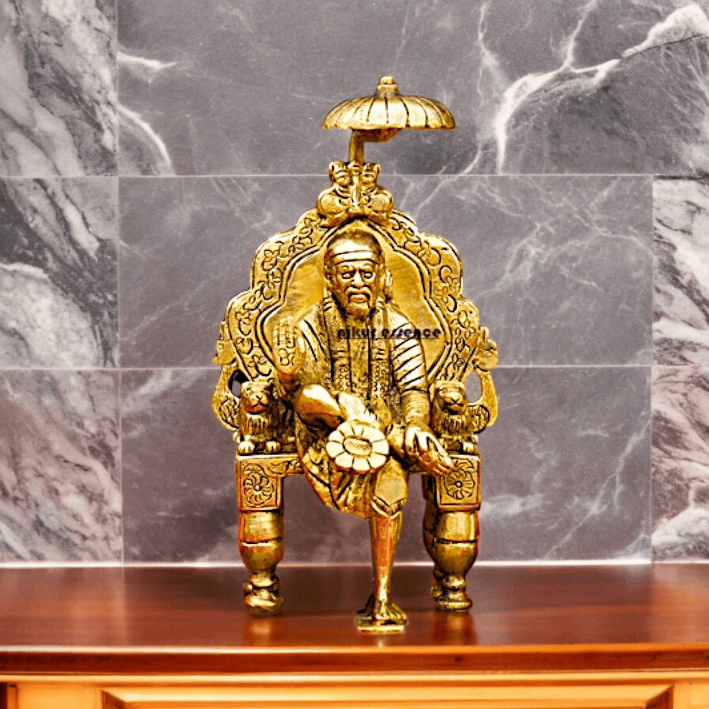 Buy 15 cm Brass Sai Baba Idol – Exquisite Handcrafted Spiritual Figurine for Devotional Worship, Home Altar, and Inspirational Decor Idols Nikuressence