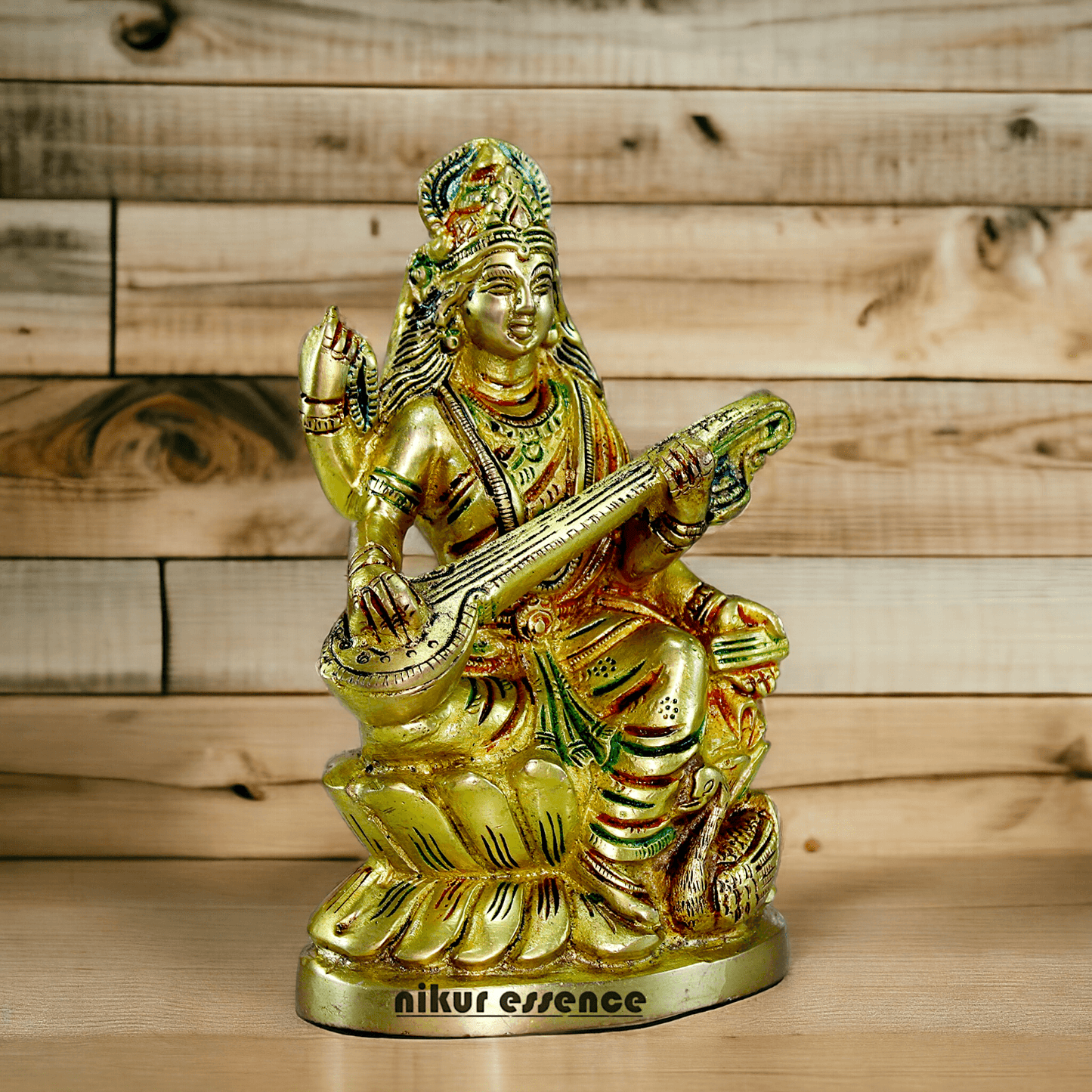 Brass Saraswati Maa Murti Idol 24.7 cm