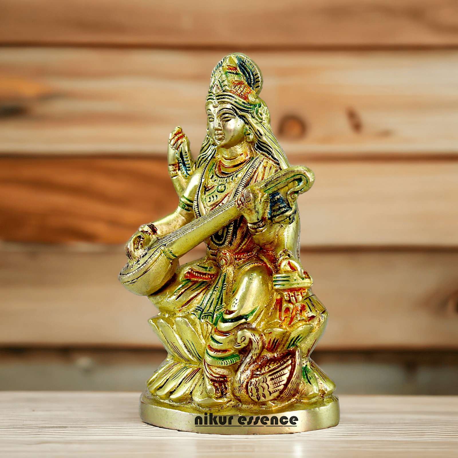 Brass Saraswati Maa Murti Idol 24.7 cm