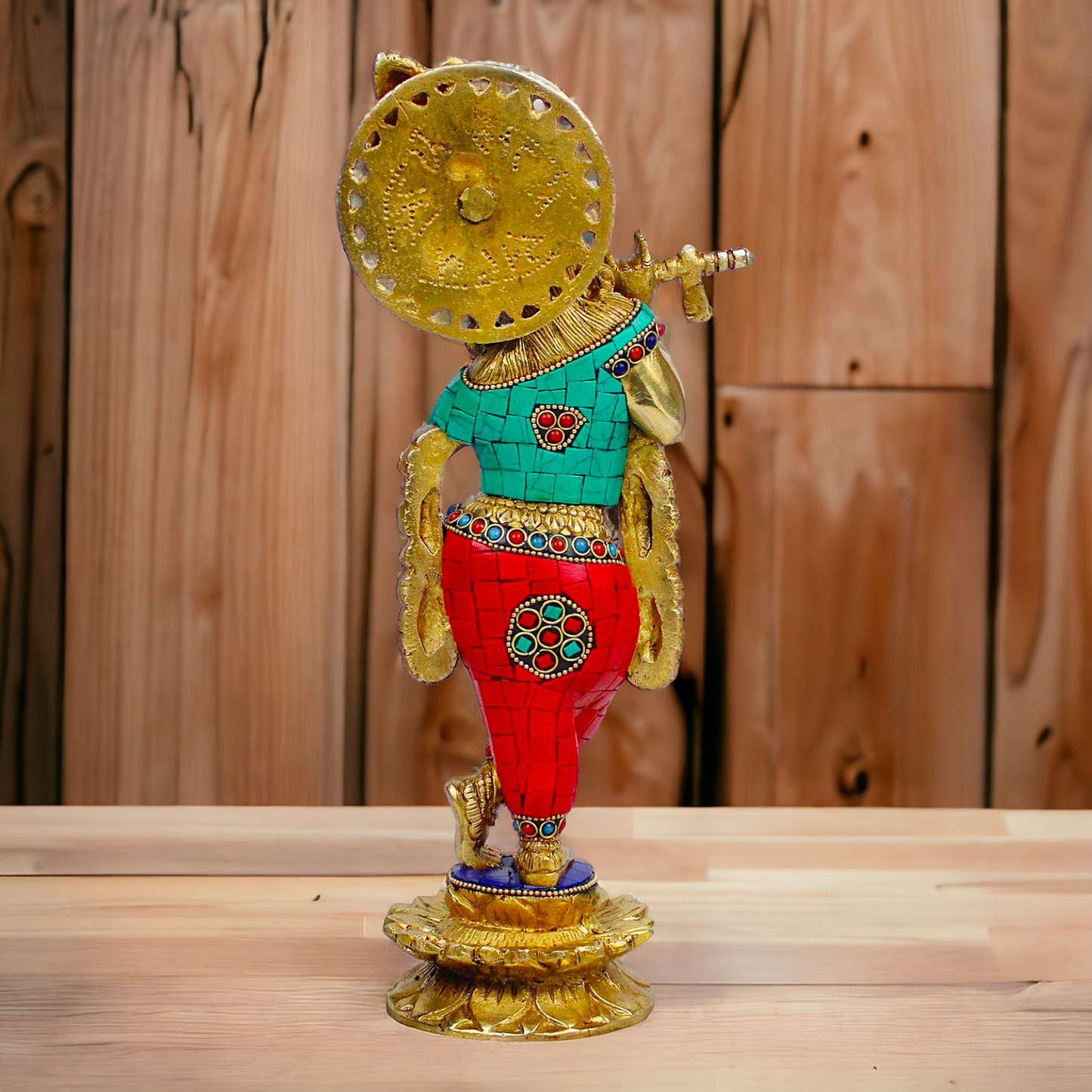 Buy Brass Statue of Krishna | Hindu Religious Idol | Home Decor | 11.5 inch Height Brass Nikuressence