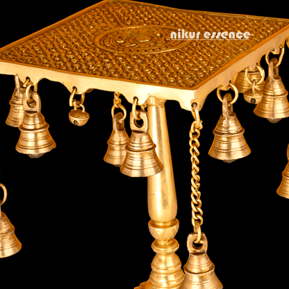 Buy Table stand in Brass with Intricately Designed Hanging Bells - Traditional Indian Home Décor Accent Piece Idols Nikuressence