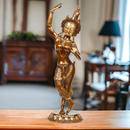 Brass Tara Statue - Large, Handcrafted Standing Figure with Intricate Detailing and Divine Aura Idols Nikuressence