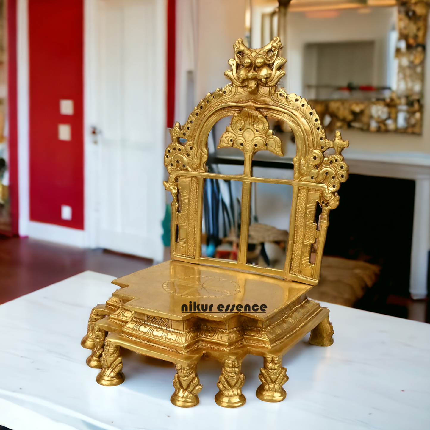 Pure Brass Throne by Nikur Essence - 30.5 cm Height