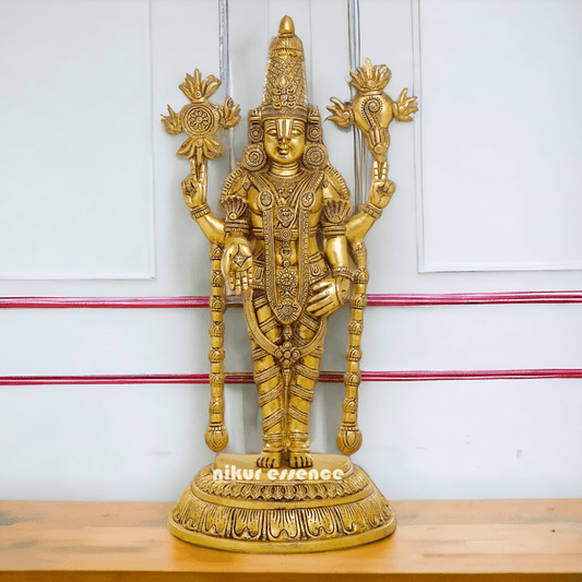 Brass Tirupati Balaji Idol - Revered Hindu Deity Sculpture for Home Decor and Worship Idols Nikuressence