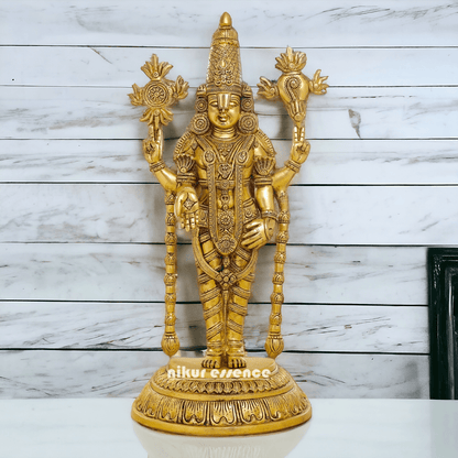 Brass Tirupati Balaji Idol - Revered Hindu Deity Sculpture for Home Decor and Worship Idols Nikuressence