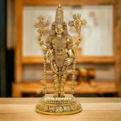 Brass Tirupati Balaji Idol - Revered Hindu Deity Sculpture for Home Decor and Worship Idols Nikuressence