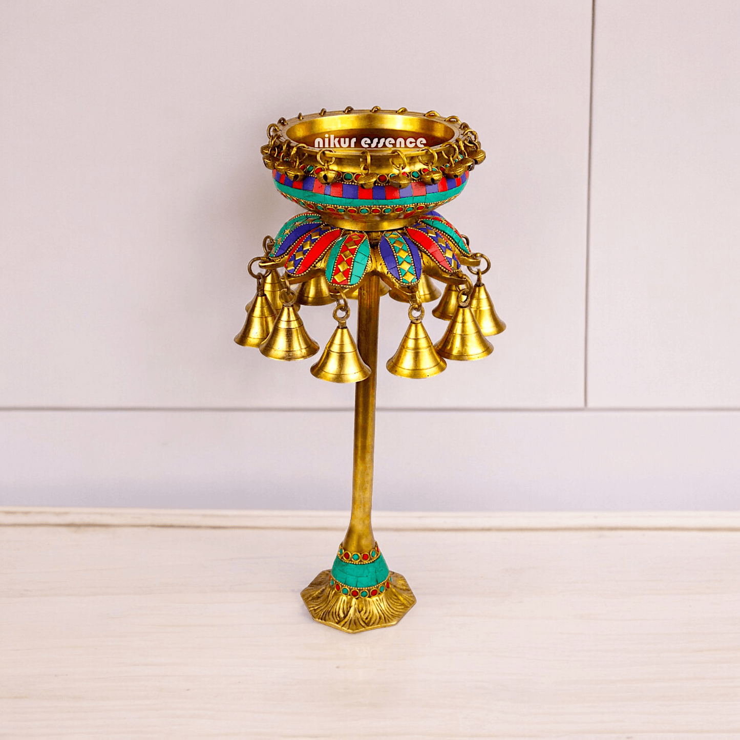 Buy online 40 cm Brass Urli - Traditional Ethnic Decorative Bowl Idols Nikuressence