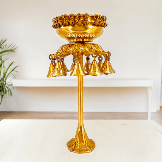 Buy online 40 cm Brass Traditional Urli Vessel – Handcrafted Decorative Bowl for Festive Occasions Idols Nikuressence