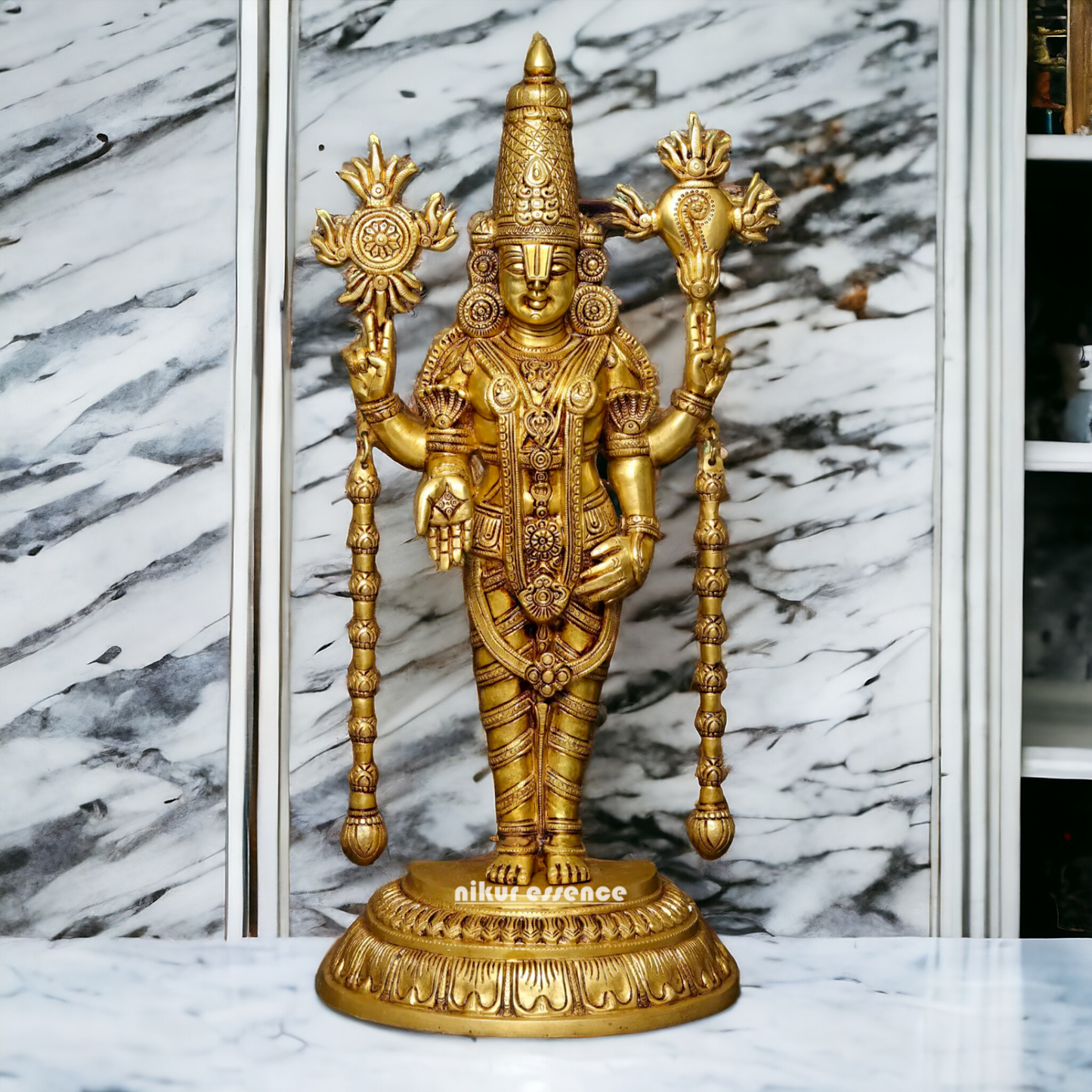 Buy Brass Venkateshwara idol, Revered Tirupati Balaji Deity Handcrafted with Fine Detailing and Sacred Significance Idols Nikuressence