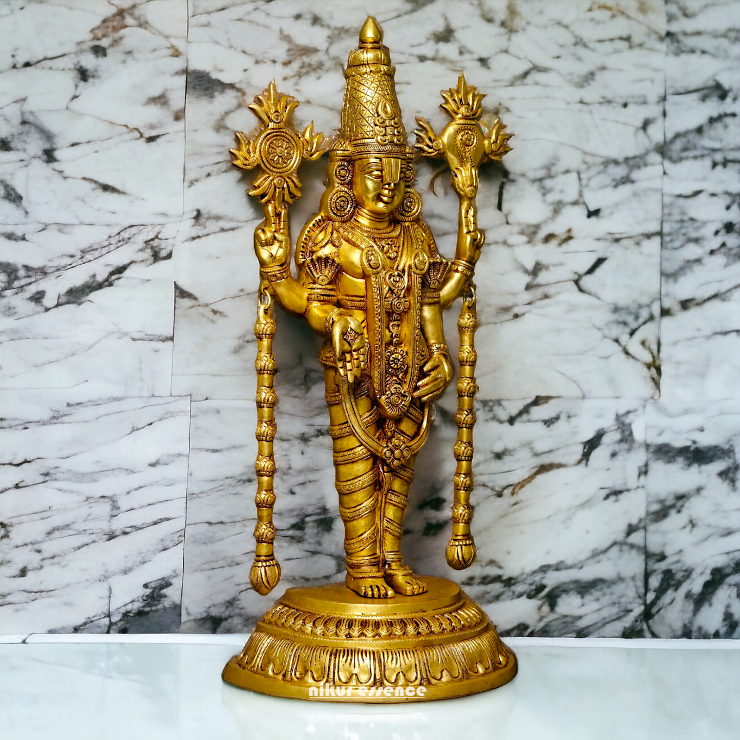 Buy Brass Venkateshwara idol, Revered Tirupati Balaji Deity Handcrafted with Fine Detailing and Sacred Significance Idols Nikuressence