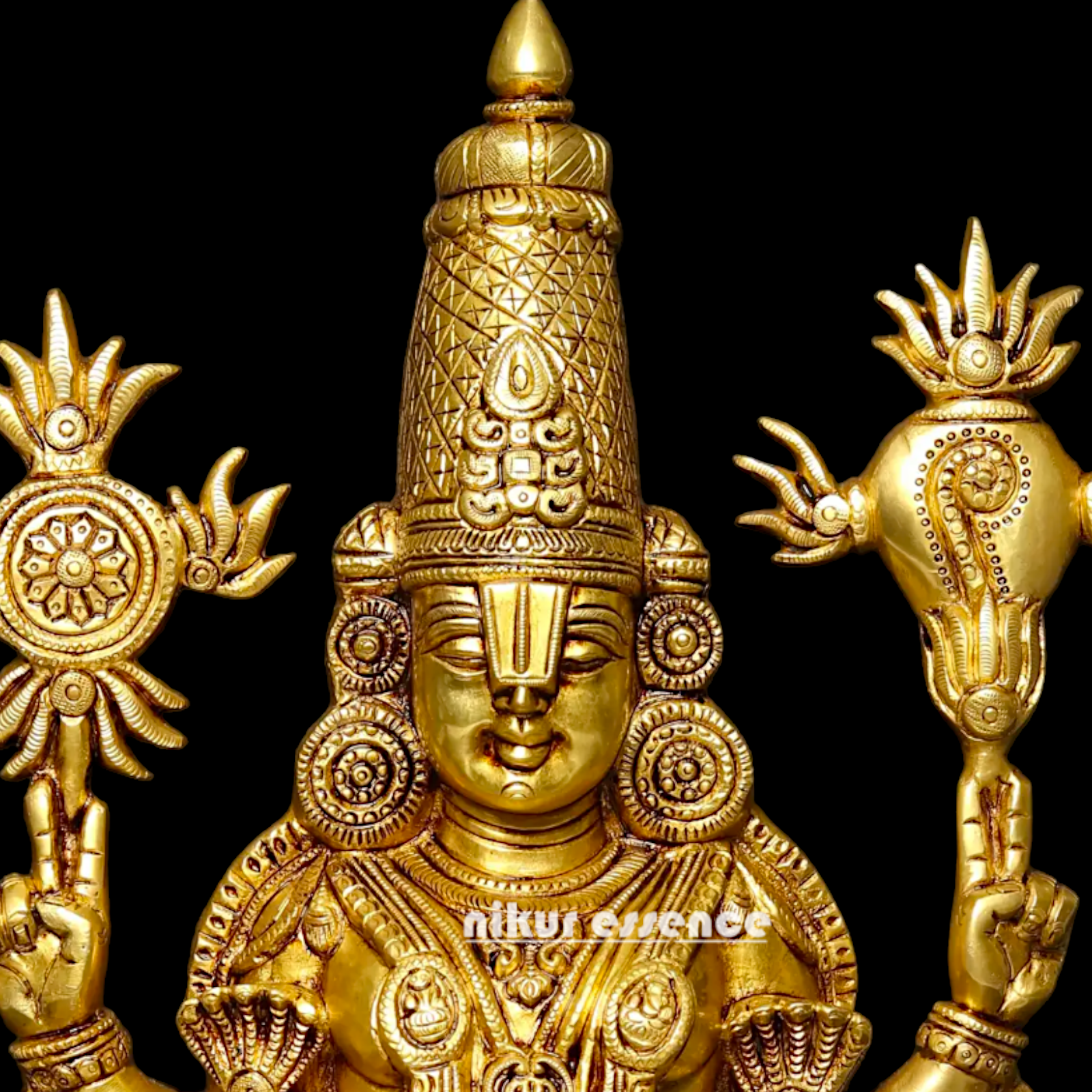 Buy Brass Venkateshwara idol, Revered Tirupati Balaji Deity Handcrafted with Fine Detailing and Sacred Significance Idols Nikuressence