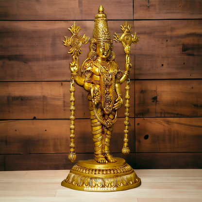 Buy Brass Venkateshwara idol, Revered Tirupati Balaji Deity Handcrafted with Fine Detailing and Sacred Significance Idols Nikuressence