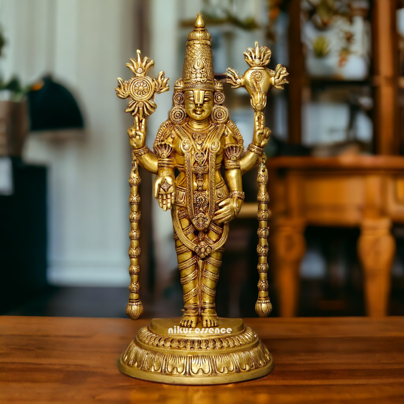 Buy Brass Venkateshwara idol, Revered Tirupati Balaji Deity Handcrafted with Fine Detailing and Sacred Significance Idols Nikuressence