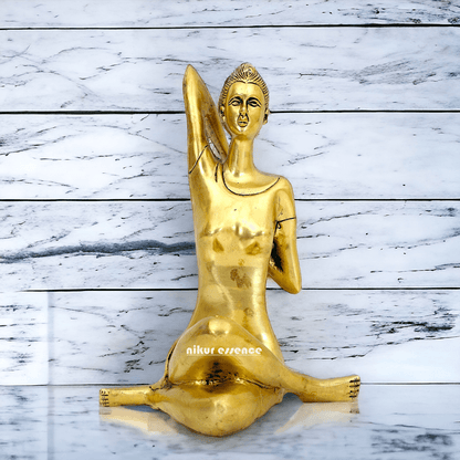 Yoga Posture Gomukhasana Pose Figurine Statue - Handcrafted Serenity and Balance Sculpture for Home Decor and Meditation Space Idols Nikuressence