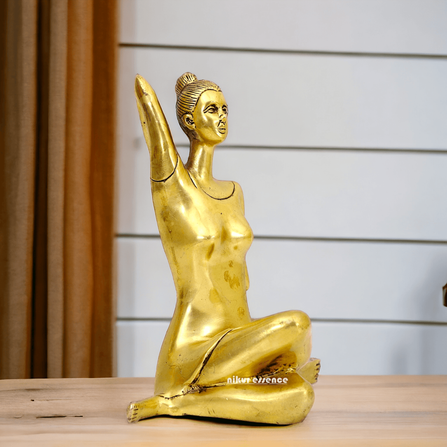 Yoga Posture Gomukhasana Pose Figurine Statue - Handcrafted Serenity and Balance Sculpture for Home Decor and Meditation Space Idols Nikuressence