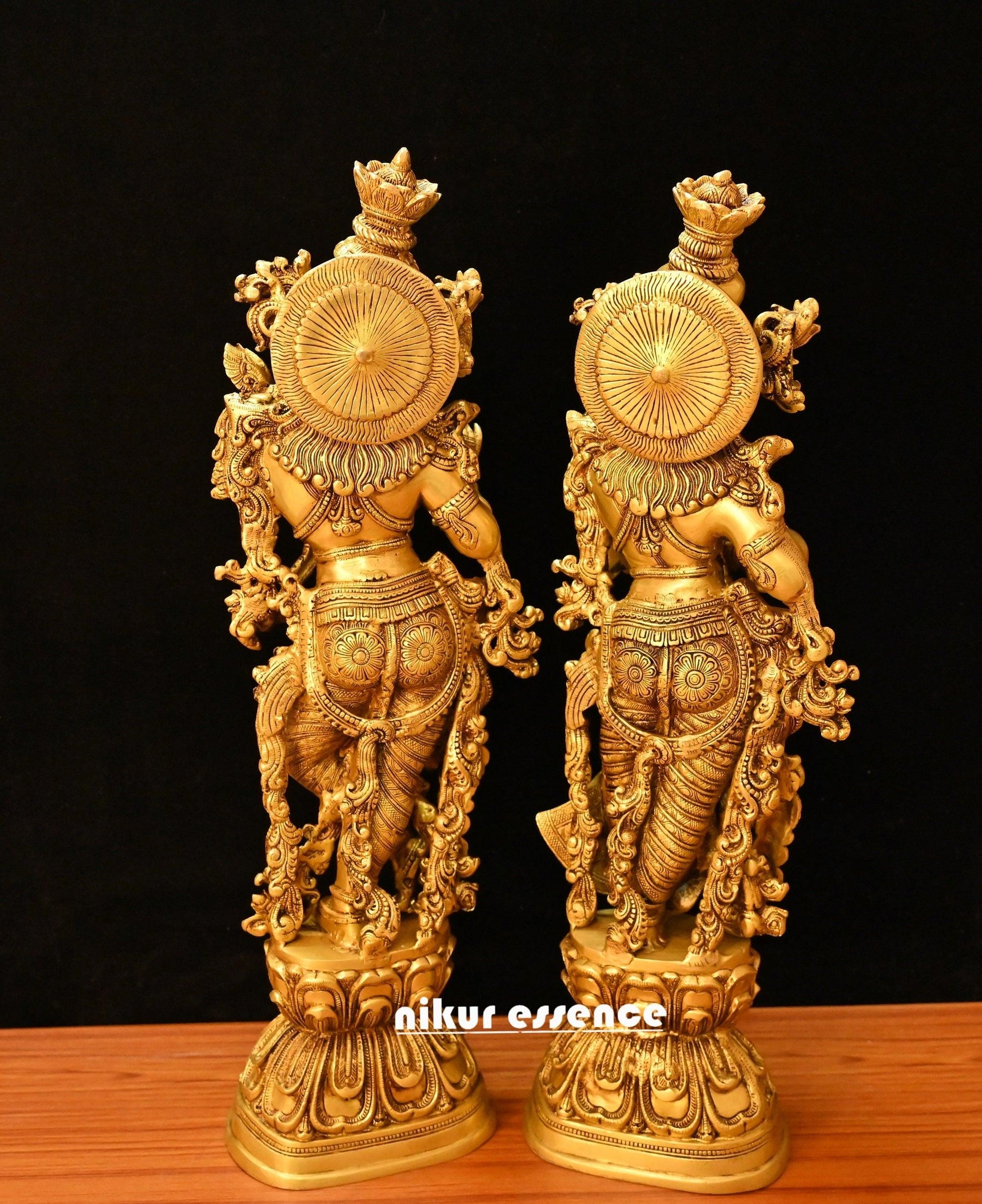 Buy Brass krishna Radha flute NikurEssence - 75 CM Hight Idols Nikuressence