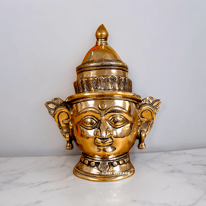 Pure Brass mukhlingham of goddess Parvati by Nikur Essence - 22 cm Idols Nikuressence