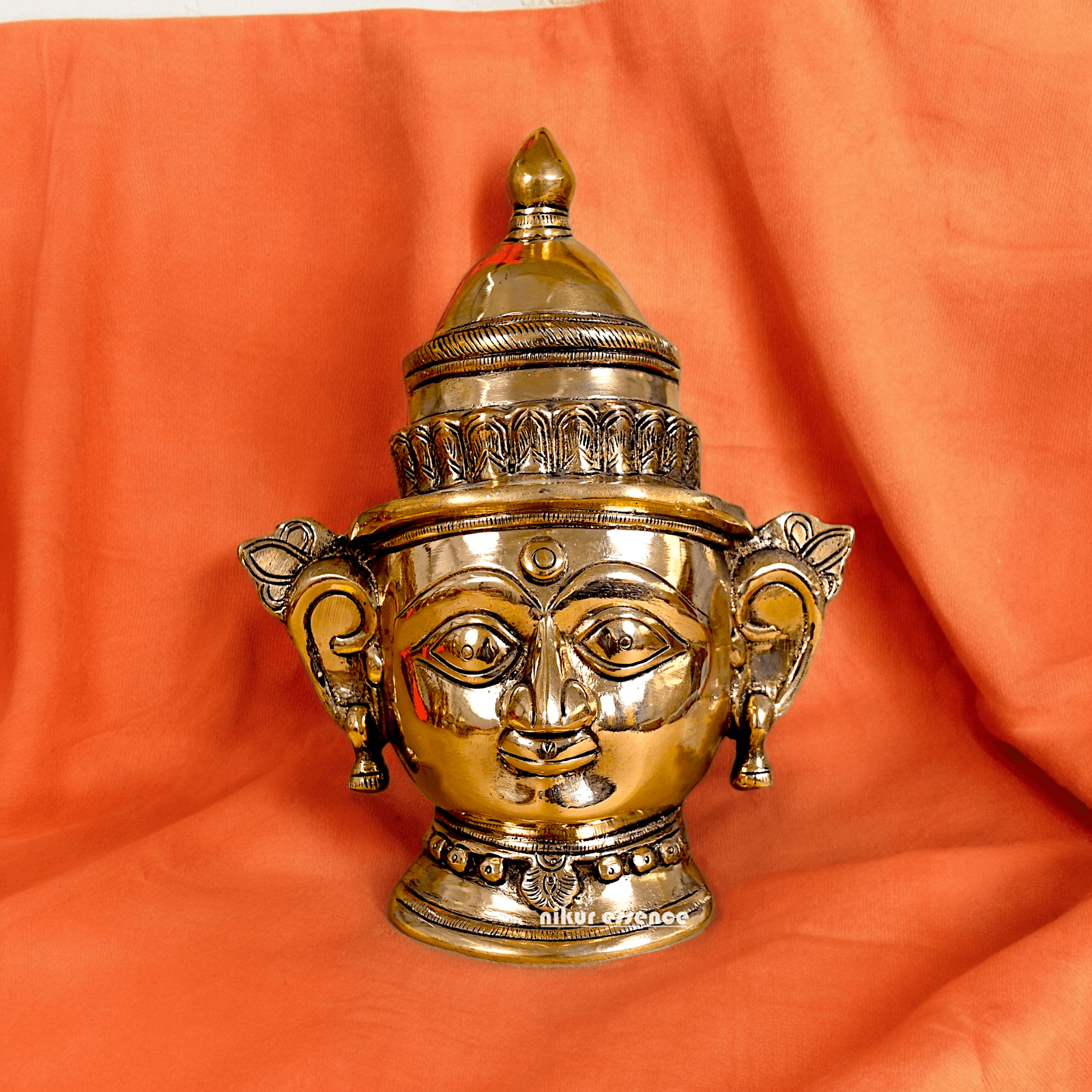 Pure Brass mukhlingham of goddess Parvati by Nikur Essence - 22 cm Idols Nikuressence