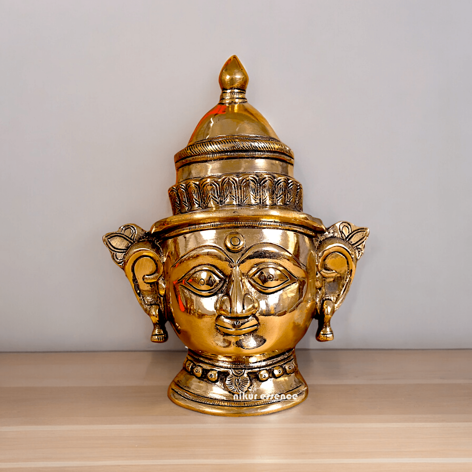 Pure Brass mukhlingham of goddess Parvati by Nikur Essence - 22 cm Idols Nikuressence