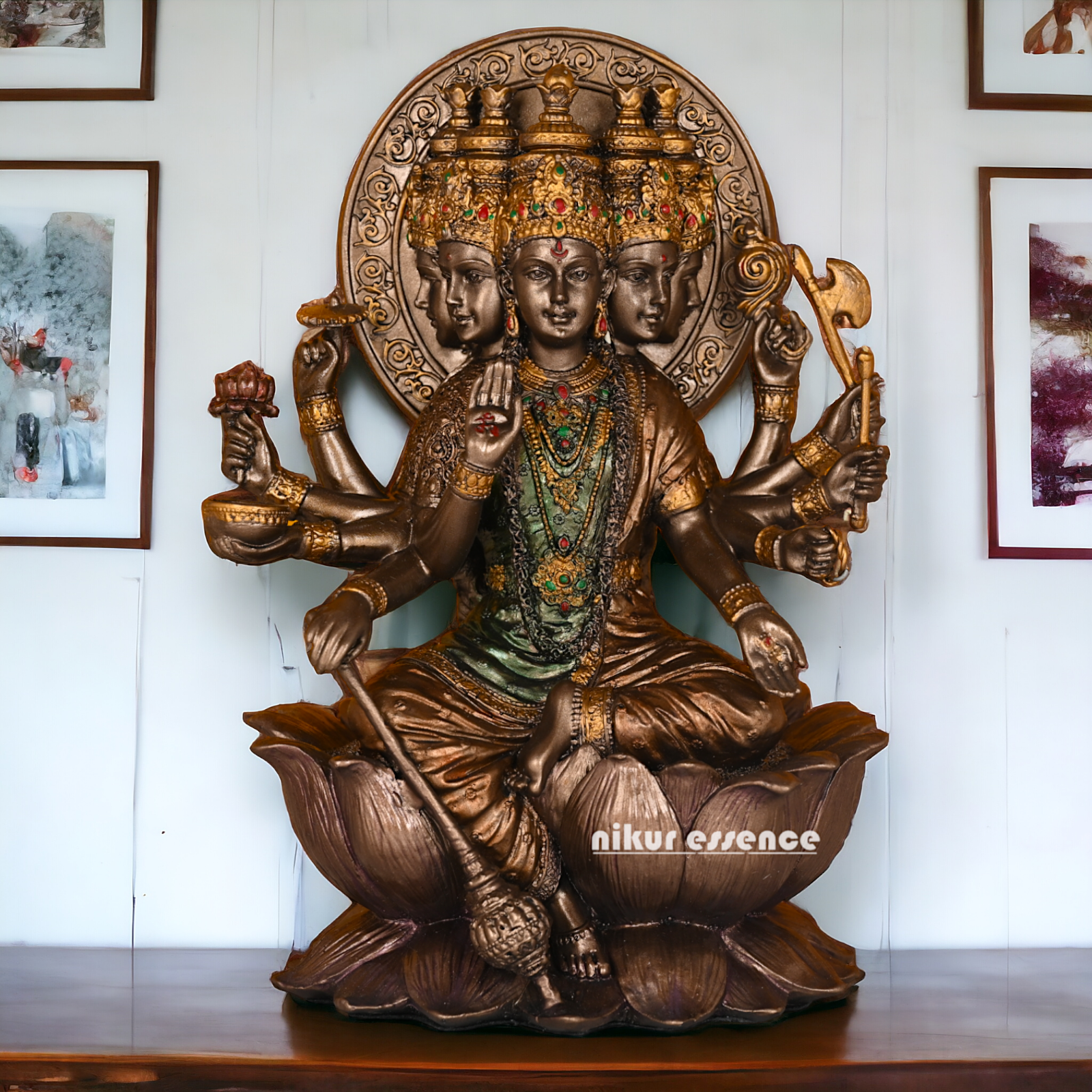 Bronze Gayatri Statue 26 CM in Bonded - Symbol of Divine Radiance and Spiritual Enlightenment