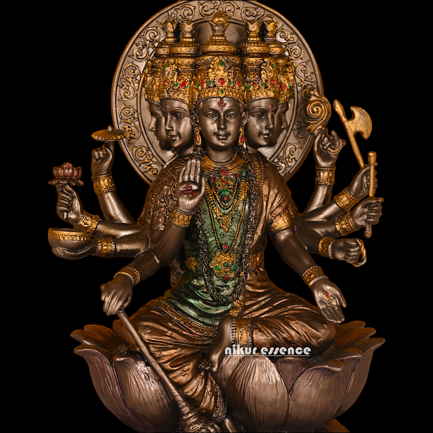 Bronze Gayatri Statue 26 CM in Bonded - Symbol of Divine Radiance and Spiritual Enlightenment