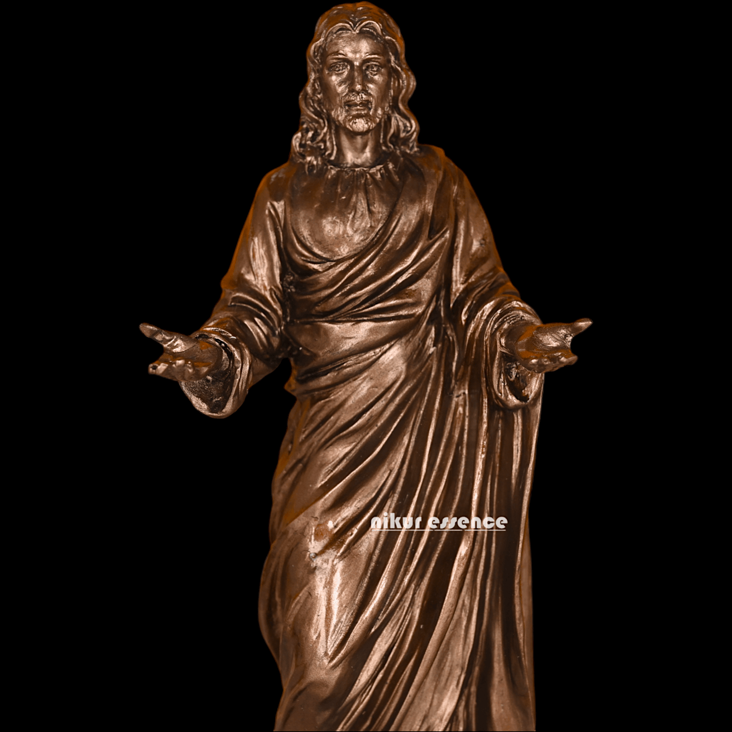 Buy bronze Jesus Christ Figurine, 23 cm Tall, Crafted in Bonded Bronze with Impeccable Detailing Nikuressence Artistic Home Decor Bronze decor Bronze Jesus Christ Bronze Jesus Christ Figure Bronze Religious Statues decor items for diwali decorative handicrafts handicraft home decor items Jesus Christ Bronze Statue