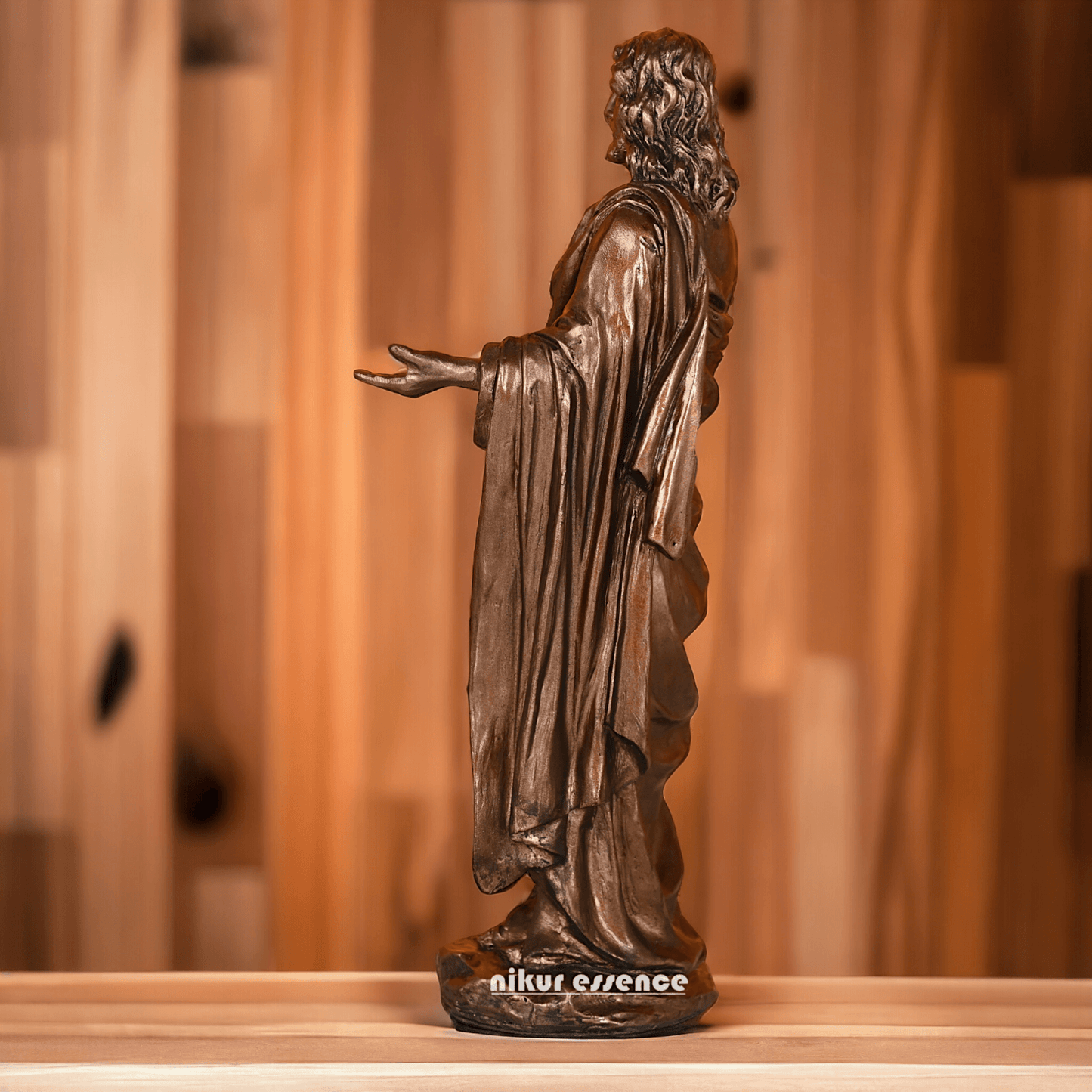 Buy bronze Jesus Christ Figurine, 23 cm Tall, Crafted in Bonded Bronze with Impeccable Detailing Nikuressence Artistic Home Decor Bronze decor Bronze Jesus Christ Bronze Jesus Christ Figure Bronze Religious Statues decor items for diwali decorative handicrafts handicraft home decor items Jesus Christ Bronze Statue