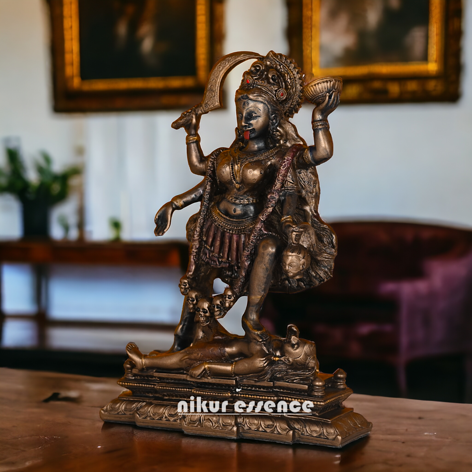 Buy Bronze Kali maa Idol Statue online -nikur essence Nikuressence bhadrakali maa photo cottage arts india dakshina kali maa dakshineswar kali maa photo god diwali hindu jagruti kali maa idol kali maa murti luxury diwali gifts statues god traditional diwali gift