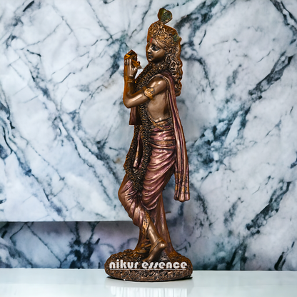 Buy Krishna Statue in copper | Buy Krishna Statue in bronze | Buy Krishna Statue -11 inch