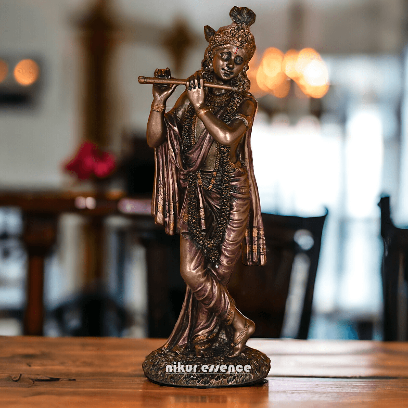 Buy Krishna Statue in copper | Buy Krishna Statue in bronze | Buy Krishna Statue -11 inch