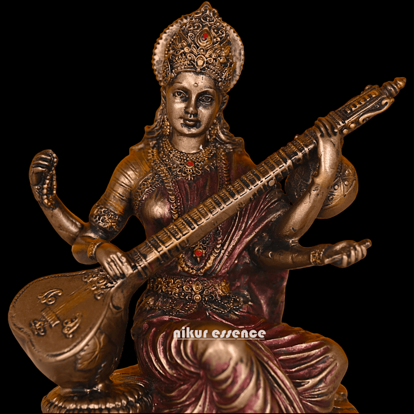 Bronze Saraswati maa idols 7 cm by nikuressence