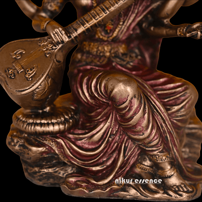 Bronze Saraswati maa idols 7 cm by nikuressence