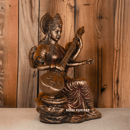 Bronze Saraswati maa idols 7 cm by nikuressence