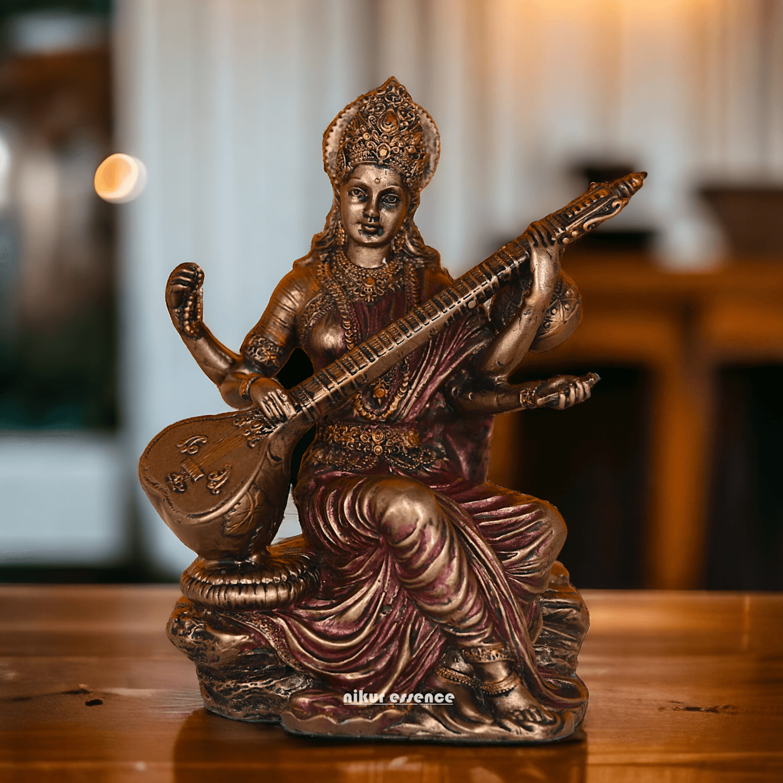 Bronze Saraswati maa idols 7 cm by nikuressence