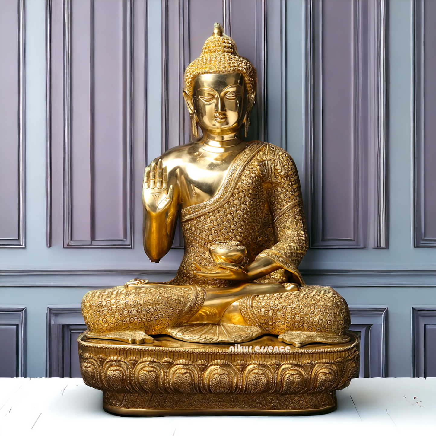 Buy Buddha Brass Statue - 56 cm Handcrafted Meditation Figure for Spiritual Harmony and Home Décor