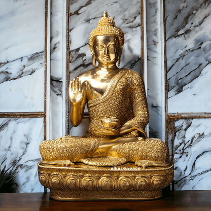 Buy Buddha Brass Statue - 56 cm Handcrafted Meditation Figure for Spiritual Harmony and Home Décor