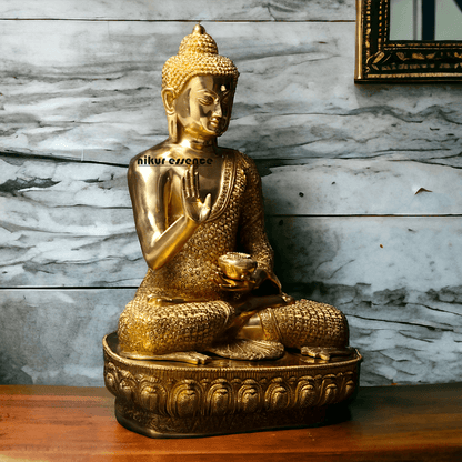 Buy Buddha Brass Statue - 56 cm Handcrafted Meditation Figure for Spiritual Harmony and Home Décor