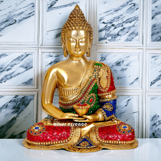 Buddha Statue Idol in Brass – Elegant Handcrafted Sculpture for Meditation and Home Decor