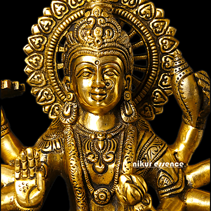 Large Handcrafted Durga Maa Brass Statue - Exquisite 35.5 cm Representation of Divine Feminine Power