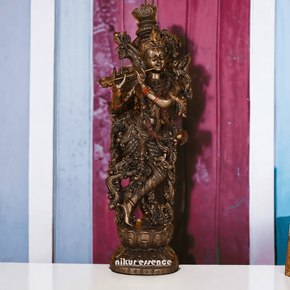 Hindu Krishna Bronze Statue | Buy copper Krishna Statue | Buy Krishna Statue- 29 inch height