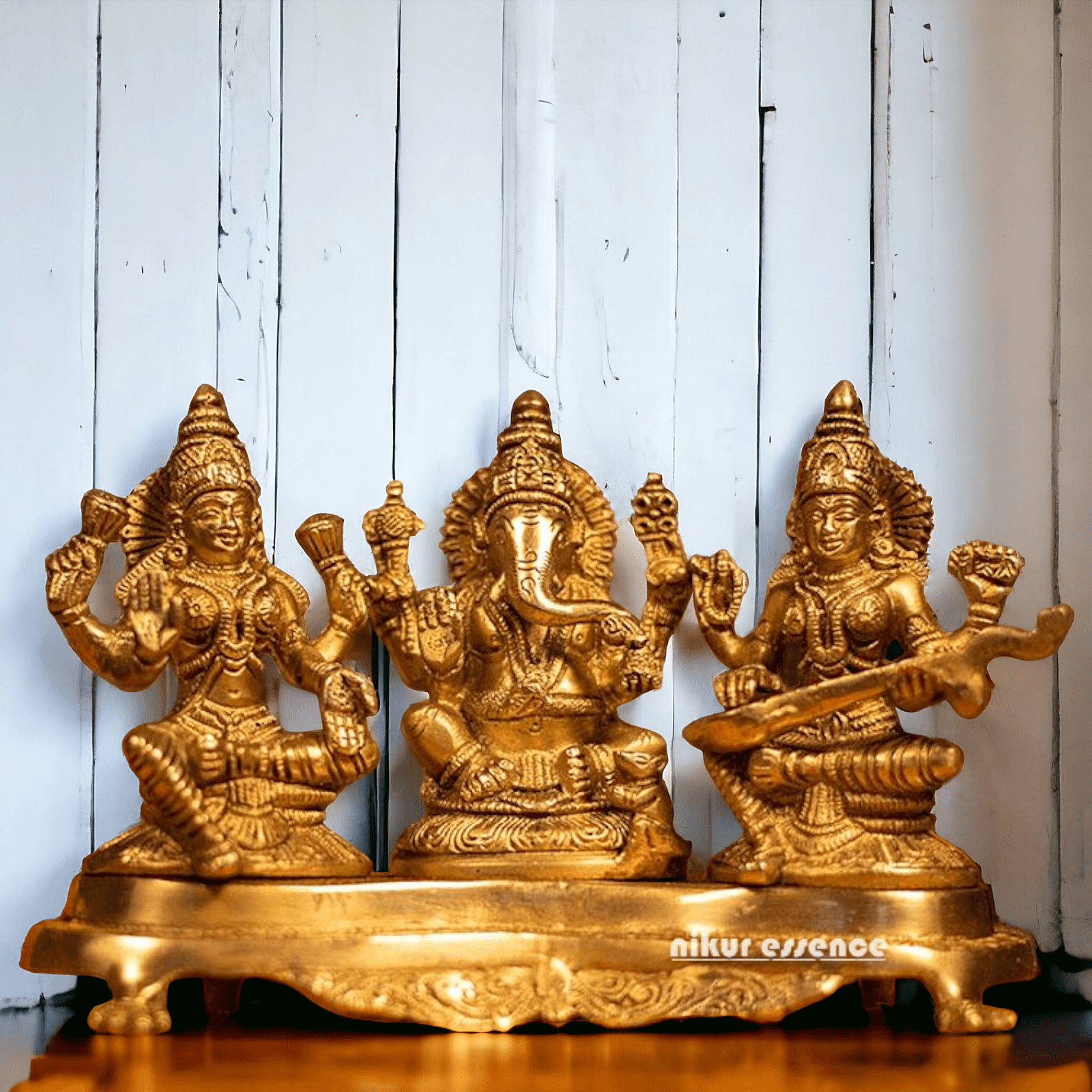 Buy Lakshmi Ganesh and Saraswati | Brass idol Idols Nikuressence