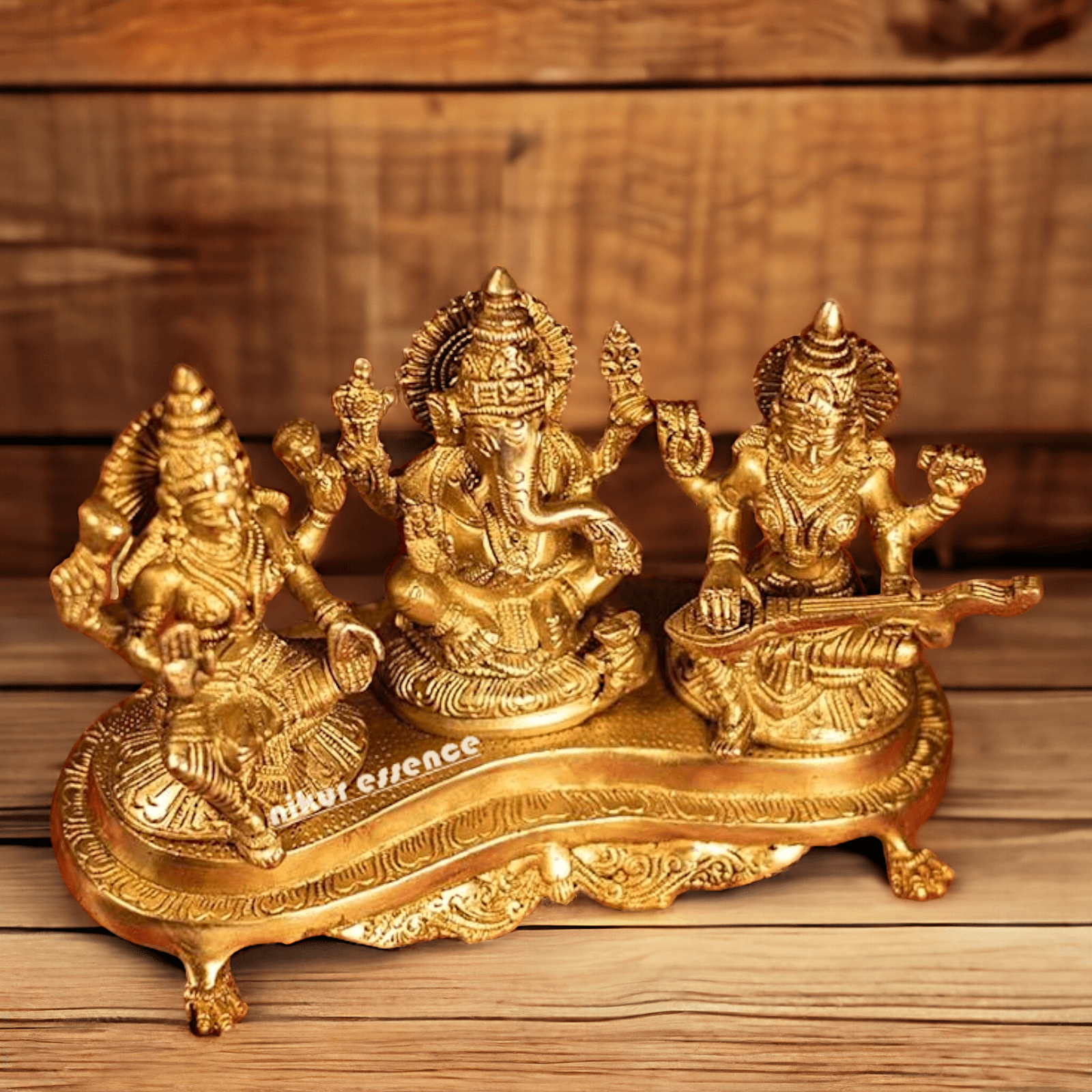 Buy Lakshmi Ganesh and Saraswati | Brass idol Idols Nikuressence