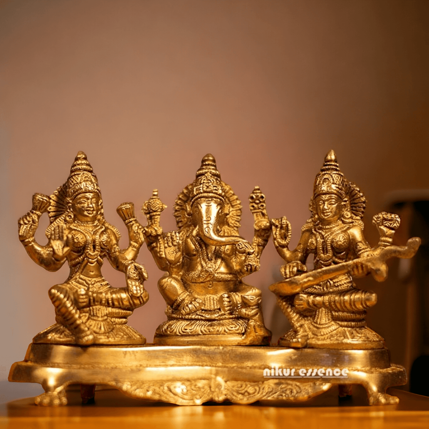 Buy Lakshmi Ganesh and Saraswati | Brass idol Idols Nikuressence