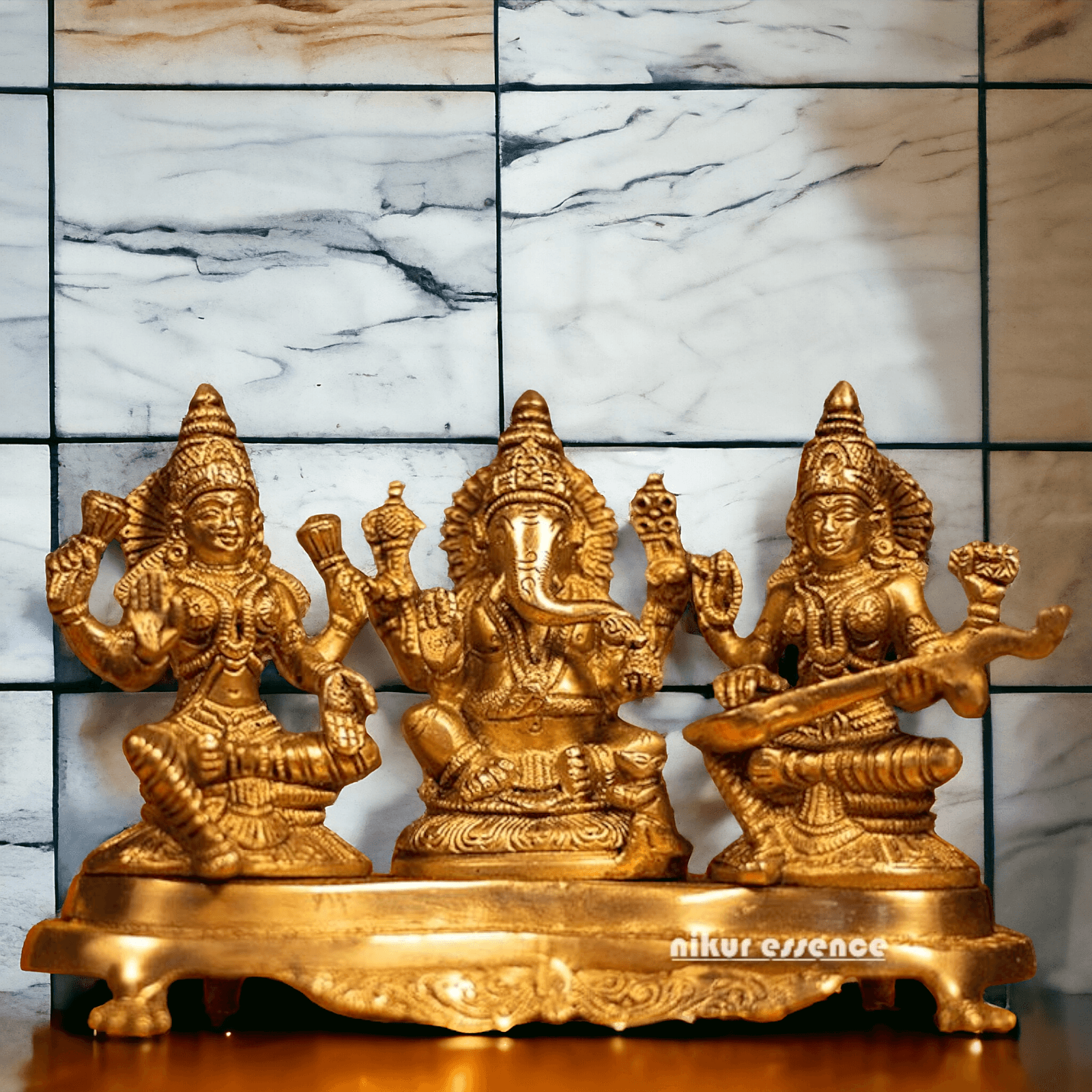 Buy Lakshmi Ganesh and Saraswati | Brass idol Idols Nikuressence