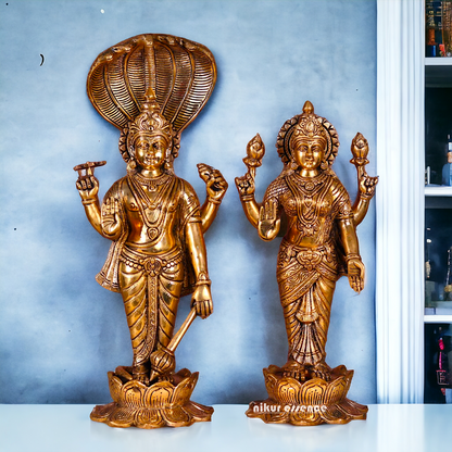 Buy Laxmi Narayan Murti, Handcrafted Deity Sculpture with Intricate Details, Height 17.5 Inches, Religious Hindu Home Decor Idols Nikuressence