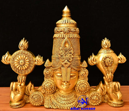 Brass Tirupati Balaji Large Wall hanging | Brass lord Vishnu face | Beautiful face of lord vishnu