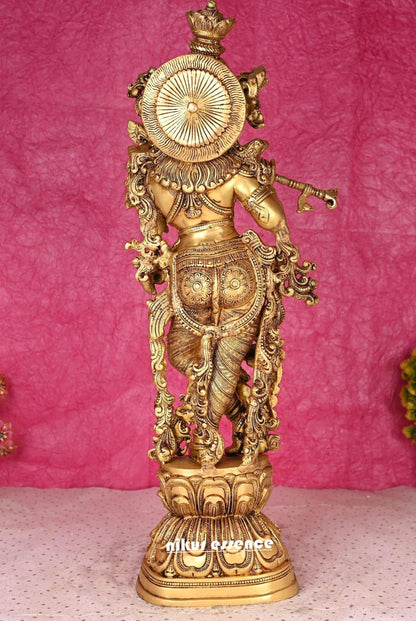 Buy online Krishna Statue | Buy Krishna Statue in Brass | Nikur essence | 30 Inch